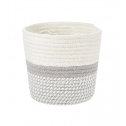 Cotton Flower Pot (Gray White)