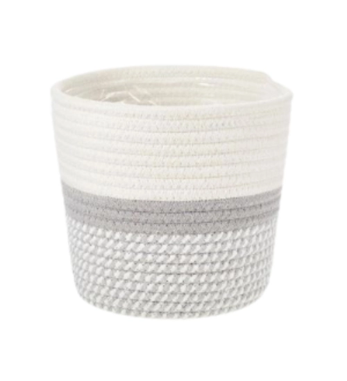 Cotton Flower Pot (Gray White)