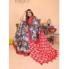Women's Linen Cotton Printed Saree With Unstitched Blouse 5.5Mtr (Grey) Women's Linen Cotton Printed Saree With Unstitched Blouse 5.5Mtr (Grey)