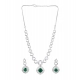 Women's Brass Silver Plated Necklace set (Green)