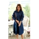 Women's Casual Denim Full sleeve Dress (Blue)