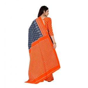 Generic Women's Soft Pure Cotton Printed Saree With Unstitched Blouse 5.5Mtr (Grey)