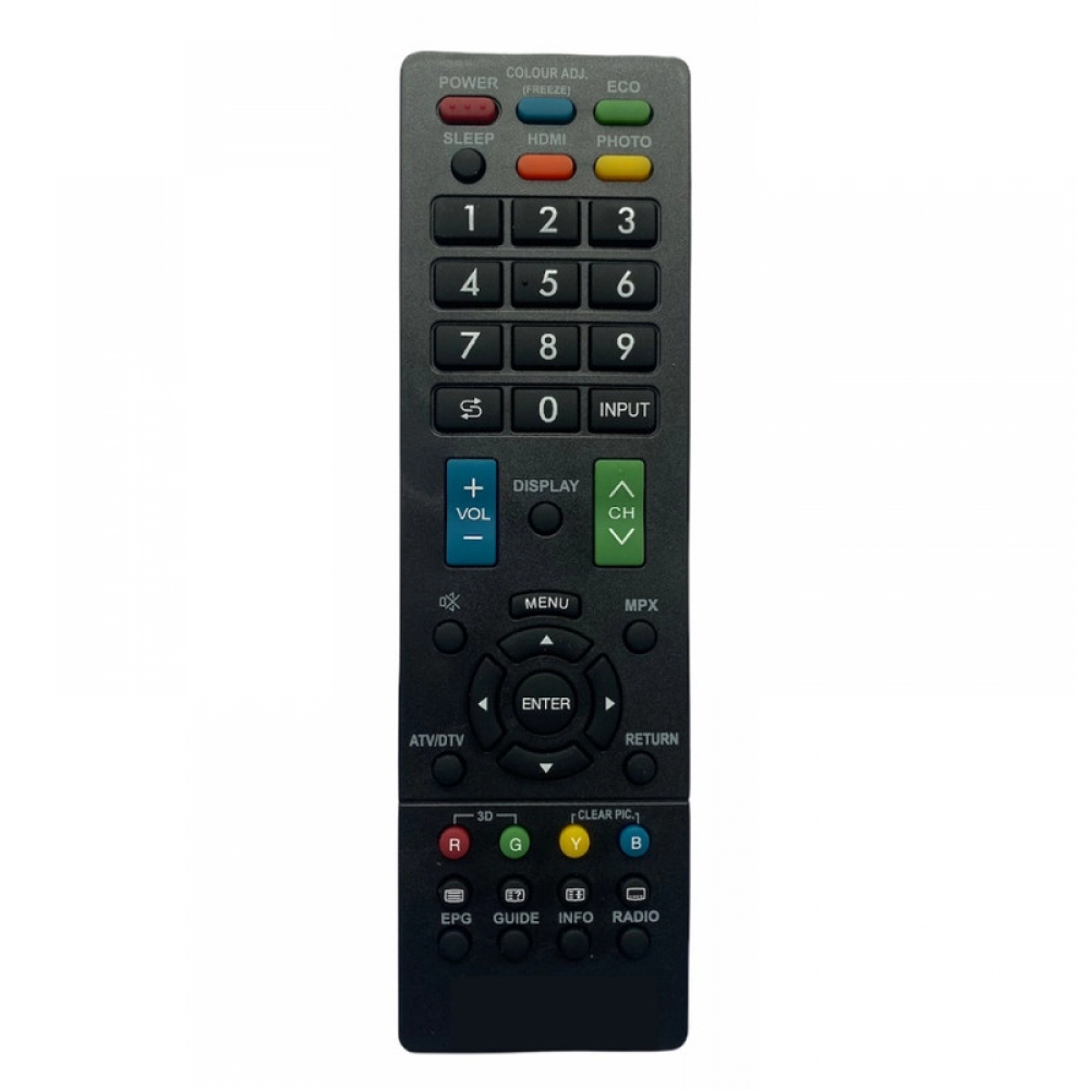 Ecomoye LCD/LED Remote No. 386, Compatible/Replacement for Sharp LCD/LED TV Remote Control, Black (Exactly Same Remote will Only Work)