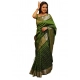 Women's Soft Lichi Silk Printed Saree With Unstitched Blouse 5.5Mtr (Green)