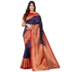 Women's Litchi silk Printed Saree With Unstitched Blouse 5-6 Mtrs (Navy Blue) Women's Litchi silk Printed Saree With Unstitched Blouse 5-6 Mtrs (Navy Blue)