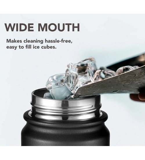 650 Ml Double Wall Insulated Stainless Steel Water Bottle With Flip Lid (Black) 650 Ml Double Wall Insulated Stainless Steel Water Bottle With Flip Lid (Black)