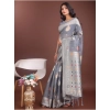 Women's Linen Cotton Printed Saree With Unstitched Blouse 5.5Mtr (Grey) Women's Linen Cotton Printed Saree With Unstitched Blouse 5.5Mtr (Grey)