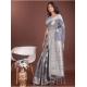 Women's Linen Cotton Printed Saree With Unstitched Blouse 5.5Mtr (Grey) Women's Linen Cotton Printed Saree With Unstitched Blouse 5.5Mtr (Grey)