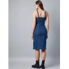 Women's Casual Denim Sleeveless Dress (Blue)