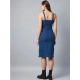 Women's Casual Denim Sleeveless Dress (Blue)