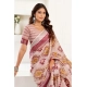 Women's Linen Cotton Printed Ready To Wear Saree With Unstitched Blouse 5.5 Mtr (Maroon)