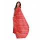 Women's Georgette Printed Saree With Unstitched Blouse 5.5Mtr (Red)