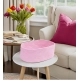 Cotton Oval 10x7x5 Inch Bedside Organizer (Pink)