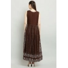 Women's Casual Rayon 3-4th Sleeves Kurti (Brown)