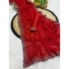 Women's Georgette Stone Work Saree With Unstitched Blouse 5.5Mtr (Red) Women's Georgette Stone Work Saree With Unstitched Blouse 5.5Mtr (Red)