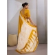 Women's Satin Crepe Printed Saree With Unstitched Blouse 5.5Mtr (Mustard)