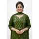 Women's Georgette Ethnic Motif Round 3/4th Sleeve Kurti With Pant Dupatta Set (Mahendi) Women's Georgette Ethnic Motif Round 3/4th Sleeve Kurti With Pant Dupatta Set (Mahendi)