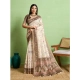 Women's Silk Blend Printed Saree With Unstitched Blouse 5.5Mtr (Cream) Women's Silk Blend Printed Saree With Unstitched Blouse 5.5Mtr (Cream)