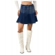 Women's Denim Washed Buttoned Skirt (Blue) Women's Denim Washed Buttoned Skirt (Blue)