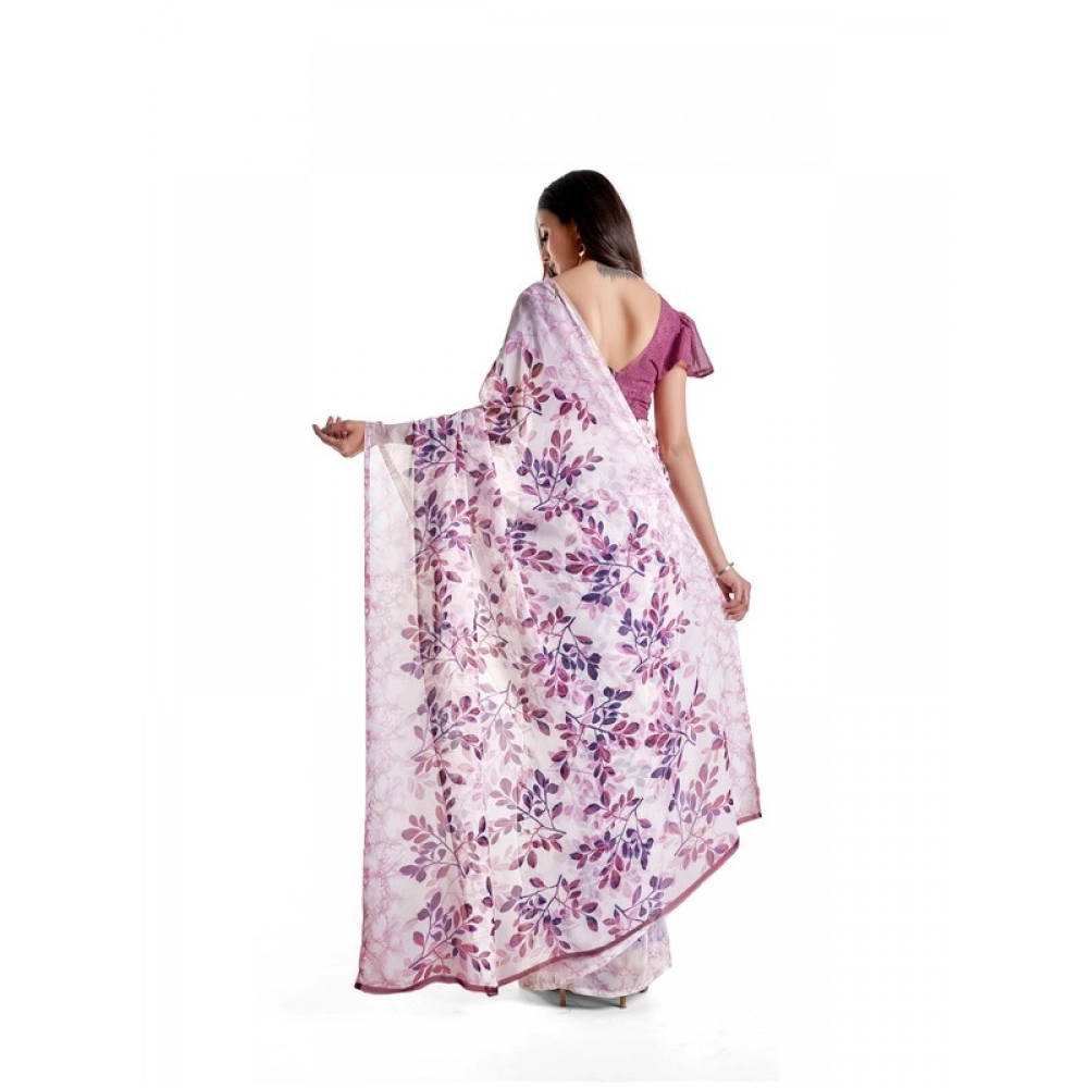 Women's Georgette Printed Saree With Unstitched Blouse 5.5Mtr (Pink) Women's Georgette Printed Saree With Unstitched Blouse 5.5Mtr (Pink)