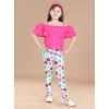 Girl's Cotton Lycra Floral Elasticated Jeggings (Multicolor) Girl's Cotton Lycra Floral Elasticated Jeggings (Multicolor)