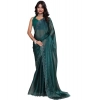 Dropship Women's Jimmy choo Embellished Bollywood Saree With Unstitched Blouse 5.5Mtr (Green)