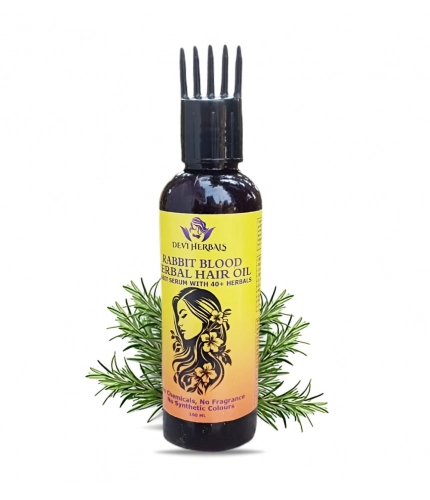 Devi Herbels Rabbit Blood Herbal 100 ML Hair Oil - Men's And Women's Hair Growth Oil