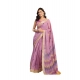 Women's Linen Cotton Printed Ready To Wear Saree With Unstitched Blouse 5.5 Mtr (Lavender)