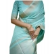 Women's Faux_Banarasi Lining Pattern Saree With Unstitched Blouse 5.5Mtr (Light_Aqua_Blue)