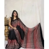 Women's Satin Printed Saree With Unstitched Blouse 5.5Mtr (Black) Women's Satin Printed Saree With Unstitched Blouse 5.5Mtr (Black)