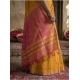 Women's Cotton Printed Saree With Unstitched Blouse 5.5Mtr (Yellow)