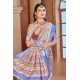 Women's Printed Cotton Linen Saree withPrinted  Saree With Unstitched Blouse (Beige, 5-6Mtrs)