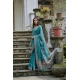 Women's Silk_Blend Butti Pattern Saree With Unstitched Blouse 5.5Mtr (Teal)
