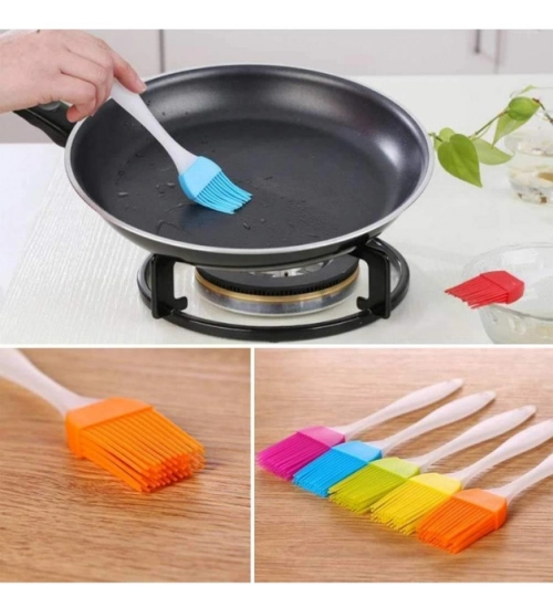 Pack Of 10_Silicone Oil Brush – Heat Resistant Cooking And Baking Basting Brush (Color: Assorted )