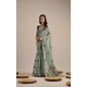Women's Blended_Cotton Floral Motifs And Woven Buttas Saree With Unstitched Blouse 5.5Mtr (Teal)