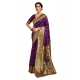 Women's Silk Blend Zari Weaving Saree With Unstitched Blouse 5.5Mtr (Purple)