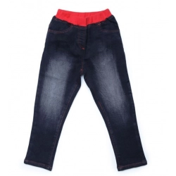 Girl's Denim Ribbed Elasticated Jeans (Black)