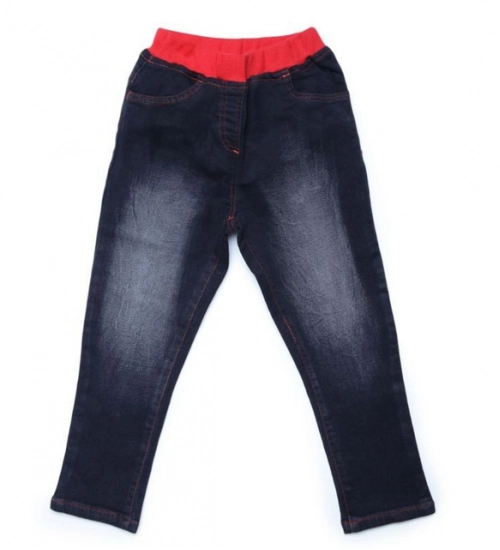 Girl's Denim Ribbed Elasticated Jeans (Black)