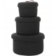 Cotton 3 Pcs Set Roti Box Storage Basket With Lid (Black)