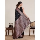 Women's Jacquard Woven Saree With Unstitched Blouse 5.5Mtr (Black) Women's Jacquard Woven Saree With Unstitched Blouse 5.5Mtr (Black)