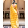 Women's Soft Lichi Silk Printed Saree With Unstitched Blouse 5.5Mtr (Yellow) Women's Soft Lichi Silk Printed Saree With Unstitched Blouse 5.5Mtr (Yellow)