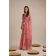 Women's Blended_Cotton Floral Motifs And Woven Buttas Saree With Unstitched Blouse 5.5Mtr (Pink)