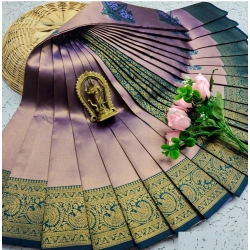 Women's Soft Silk Printed Saree With Unstitched Blouse 5.5Mtr (Lavender)