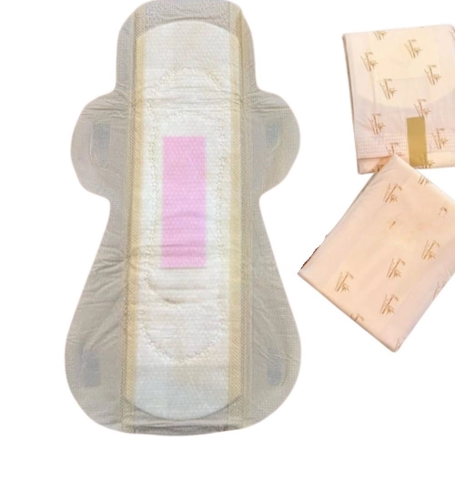 Pack of_12 Pcs Cotton Bamboo Sanitary Pads with Wings (White, each pack_6 pads)