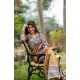 Women's Faux_Tussar Geometric_Print Saree With Unstitched Blouse 5.5Mtr (Mustard)