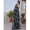 Women's Chiffon Printed Saree With Unstitched Blouse 5.5Mtr (Black) Women's Chiffon Printed Saree With Unstitched Blouse 5.5Mtr (Black)