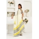 Women's Linen Cotton Printed Ready To Wear Saree With Unstitched Blouse 5.5 Mtr (Off_White)