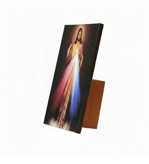 Wooden Divine Mercy Of Jesus Christ Table Top Christian Bible Verses Player (Multicolor)