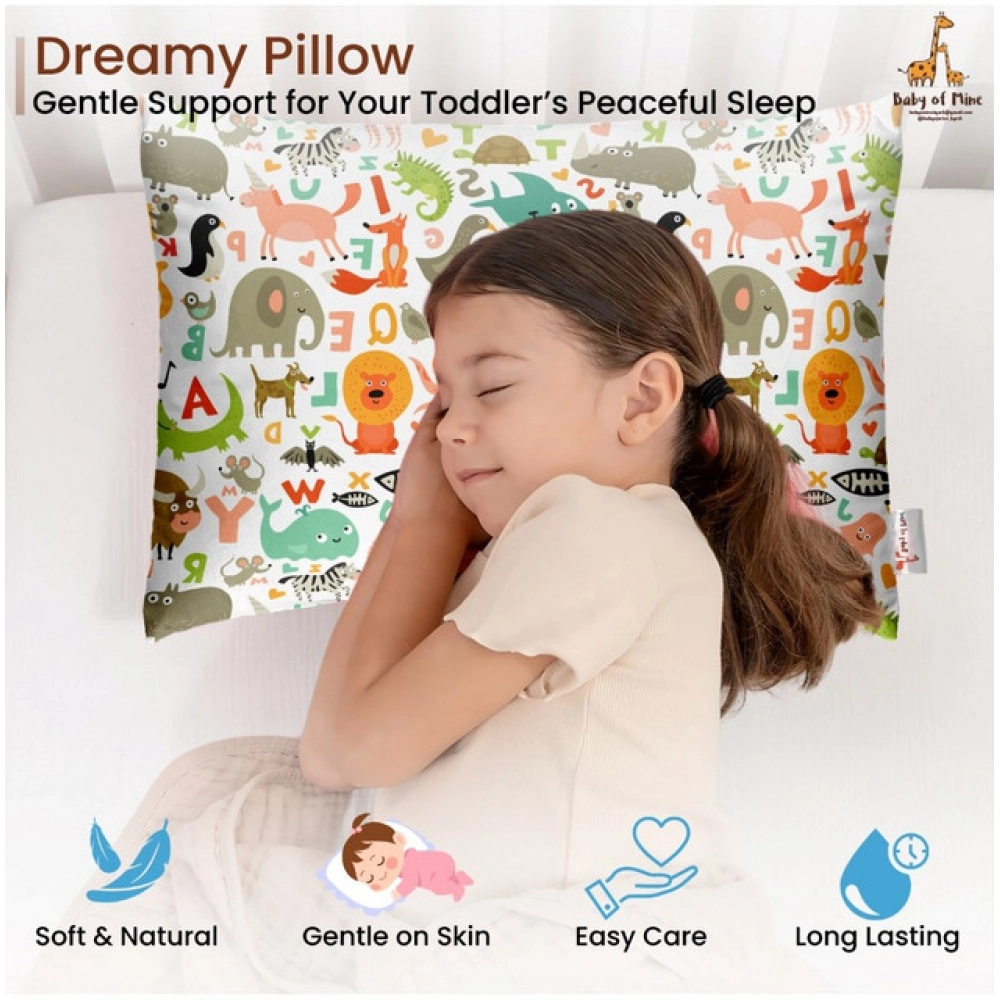 Soft Plush Printed Baby Infant Pillow for Kids Age 1 To 5 Years (Multicolor)