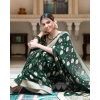 Women's Soft Lichi Silk Printed Saree With Unstitched Blouse 5.5Mtr (Green) Women's Soft Lichi Silk Printed Saree With Unstitched Blouse 5.5Mtr (Green)
